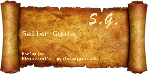 Sailer Gyula névjegykártya